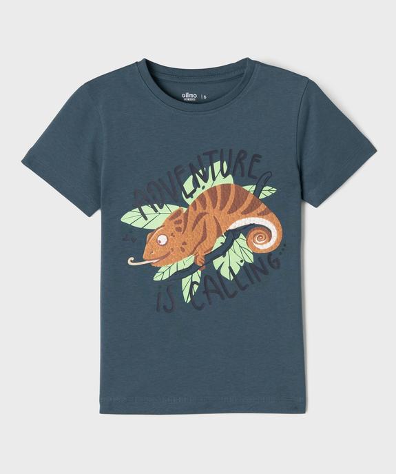Tee-shirt manches courtes à motif caméléon en relief garçon vue1 - GEMO 4G GARCON - GEMO