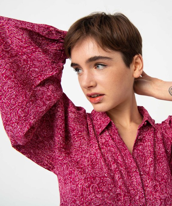 Chemise femme imprimée à manches extra larges vue1 - GEMO(FEMME PAP) - GEMO