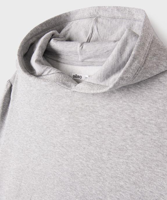Sweat à capuche à motifs pois pailletés fille vue3 - GEMO (JUNIOR) - GEMO