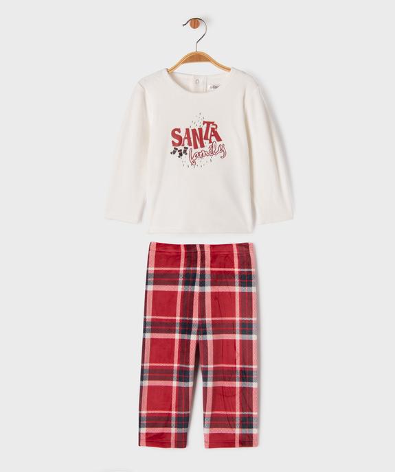 Pyjama en velours 2 pièces spécial Noël bébé vue2 - GEMO(BB COUCHE) - GEMO