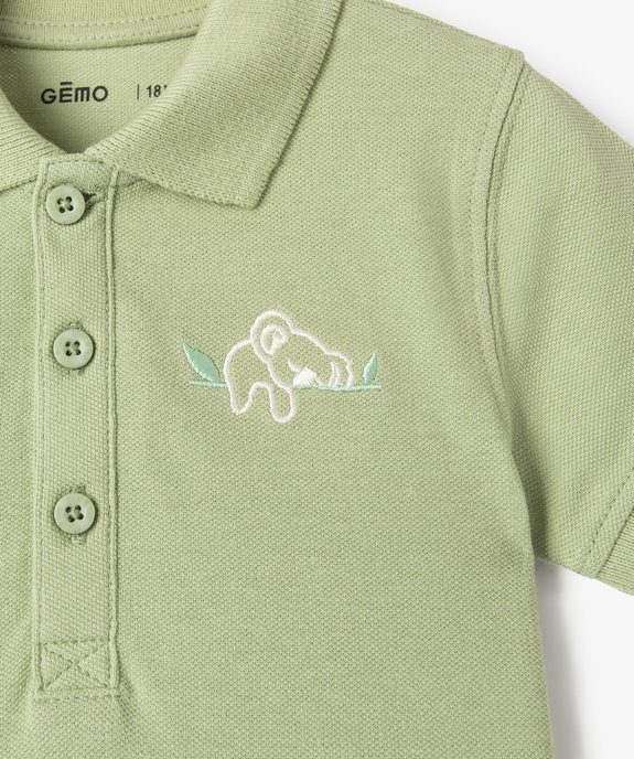 Polo bébé garçon à manches courtes motif animal brodé vue2 - GEMO(BEBE DEBT) - GEMO