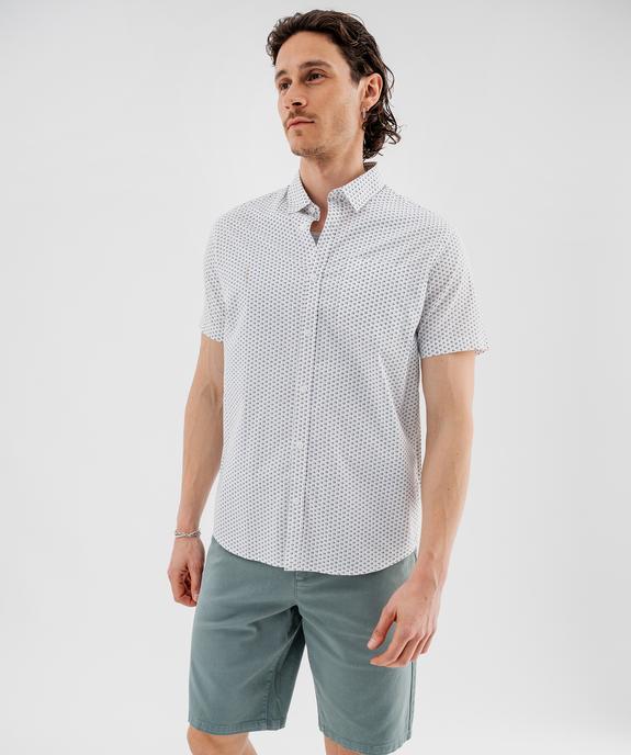 Chemise manches courtes coupe droite à micro-motifs homme vue5 - GEMO 4G HOMME - GEMO