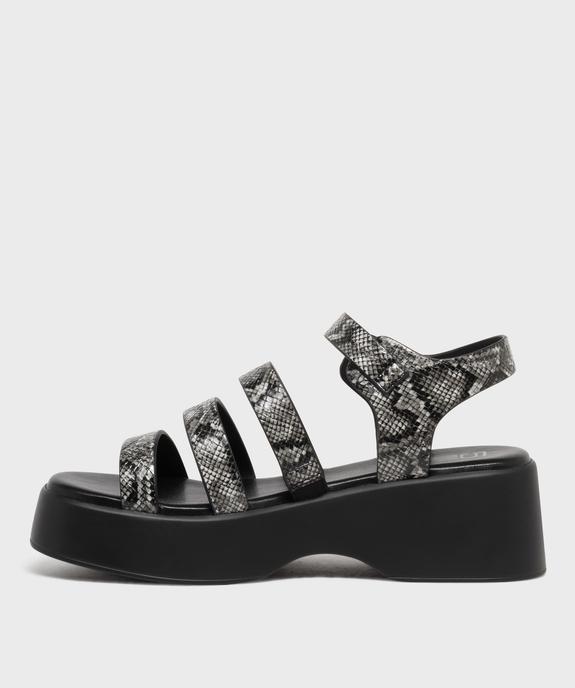 Sandales multibrides à semelle plateforme femme vue3 - 5 MILES - GEMO