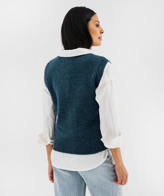 Gilet sans manches en maille chaude et extensible femme vue3 - GEMO(FEMME PAP) - GEMO