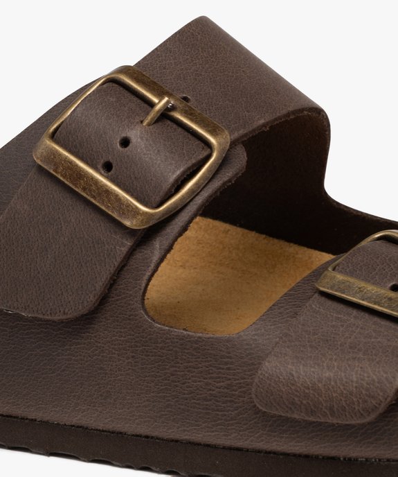 Sandales mules confort en cuir 2 brides homme vue6 - G'FLEX - GEMO
