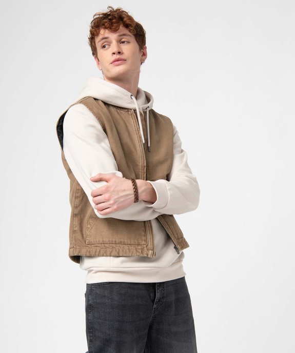Veste sans manches à fermeture zippée homme vue2 - GEMO (HOMME) - GEMO