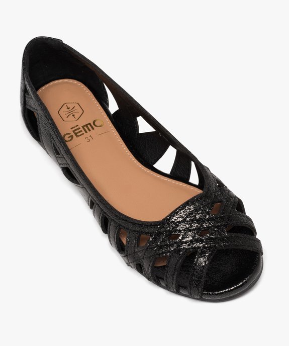 Ballerines fille unies effet métallisé avec bout ouvert vue5 - GEMO (ENFANT) - GEMO