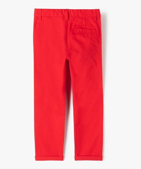 Pantalon chino en coton garçon vue3 - GEMO 4G GARCON - GEMO