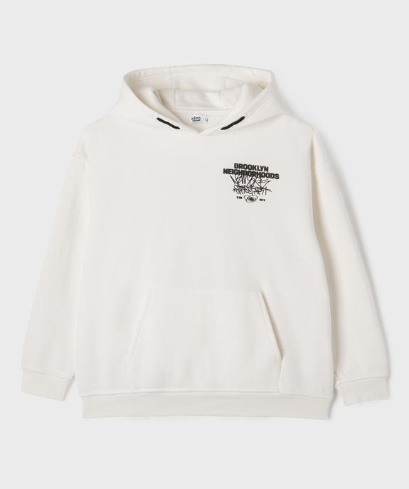 Sweat à capuche avec inscriptions urbaines garçon vue1 - GEMO 4G GARCON - GEMO