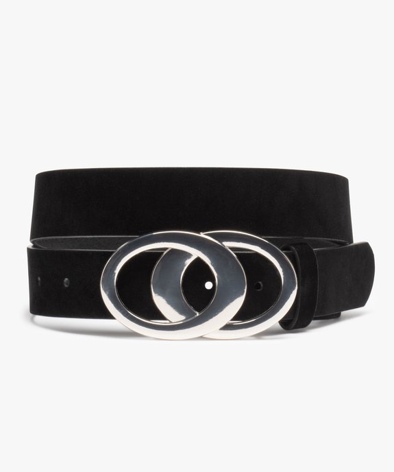 Ceinture femme aspect velours avec grosse boucle métallique vue1 - GEMO (ACCESS) - GEMO