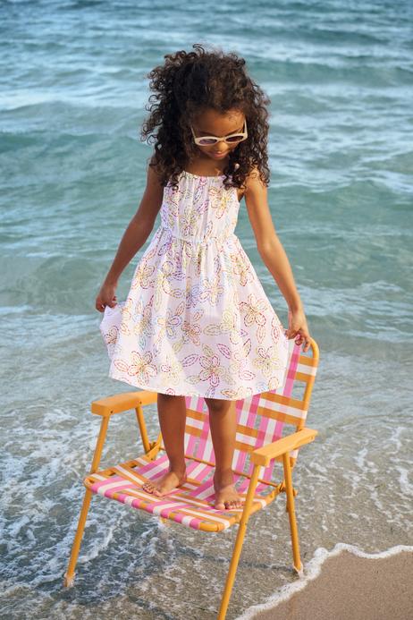 Robe à bretelles en coton à motifs fleuris fille vue1 - GEMO (ENFANT) - GEMO