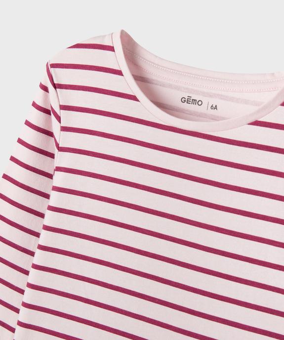 Tee-shirt manches longues imprimé fille vue3 - GEMO 4G FILLE - GEMO
