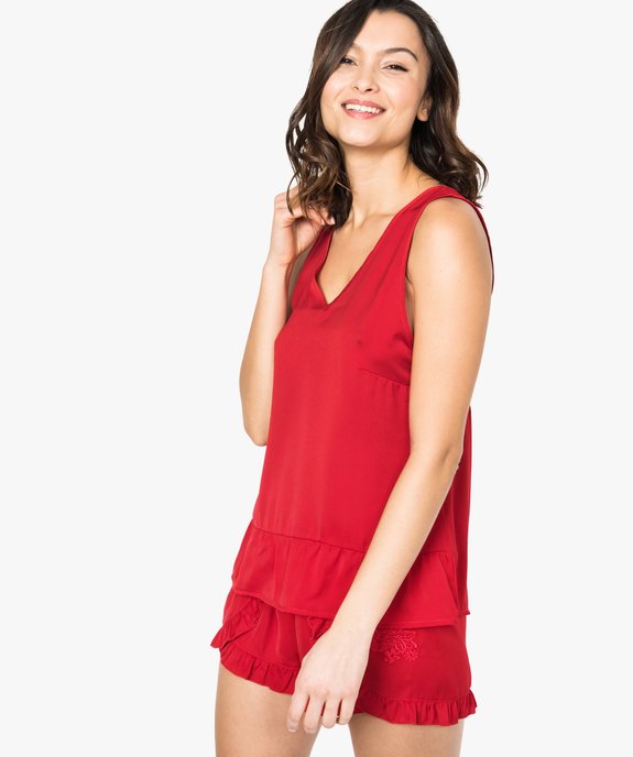 Débardeur de nuit dos nu en satin vue1 - GEMO(HOMWR FEM) - GEMO