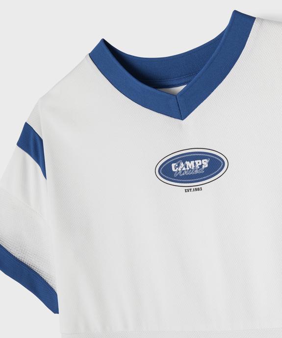 Tee-shirt de sport à empiècement filet fille - Camps United vue2 - CAMPS - GEMO