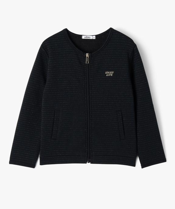 Sweat zippé à col rond avec motifs pailletés fille vue1 - GEMO (ENFANT) - GEMO