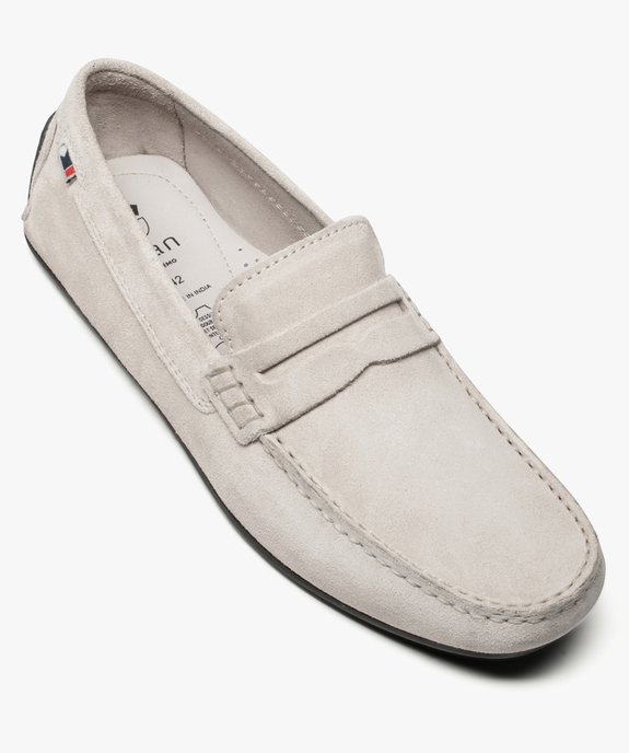 Mocassins homme dessus et intérieur cuir avec surpiqûres vue5 - GEMO (HOMME) - GEMO