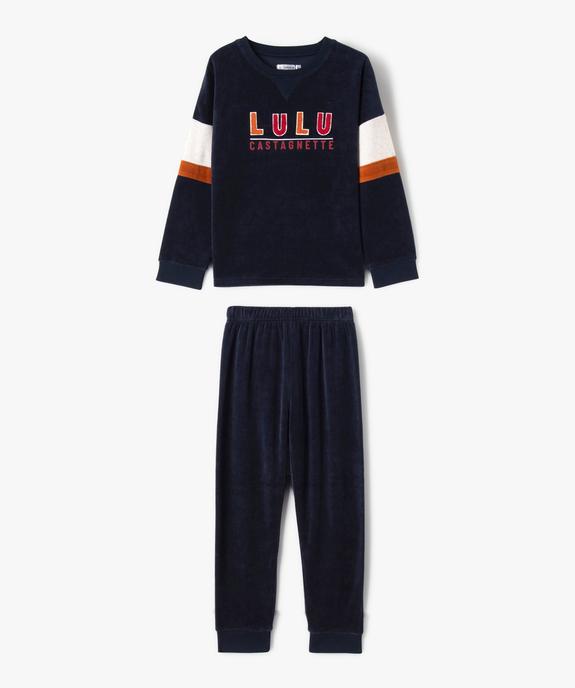 Pyjama en velours avec broderie garçon - LuluCastagnette vue1 - LULUCASTAGNETTE - GEMO