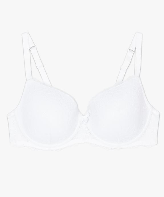 Soutien-gorge avec armatures et bonnets moulés surmontés de dentelle vue4 - GEMO(HOMWR FEM) - GEMO