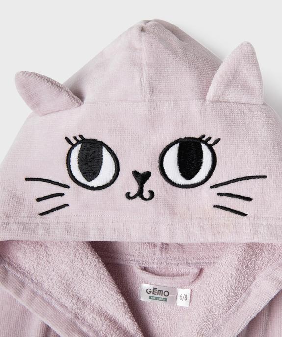 Robe de chambre à capuche motif chat fille vue2 - GEMO 4G FILLE - GEMO