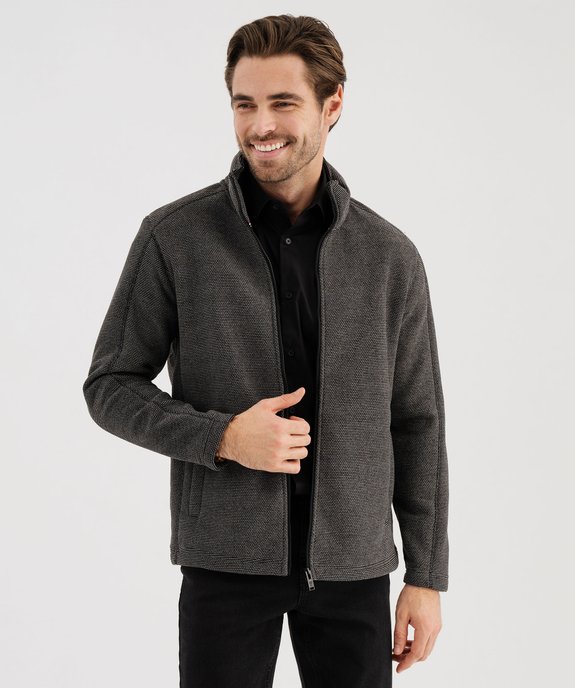 Sweat zippé à col montant intérieur polaire homme vue2 - KENSINGTON - GEMO
