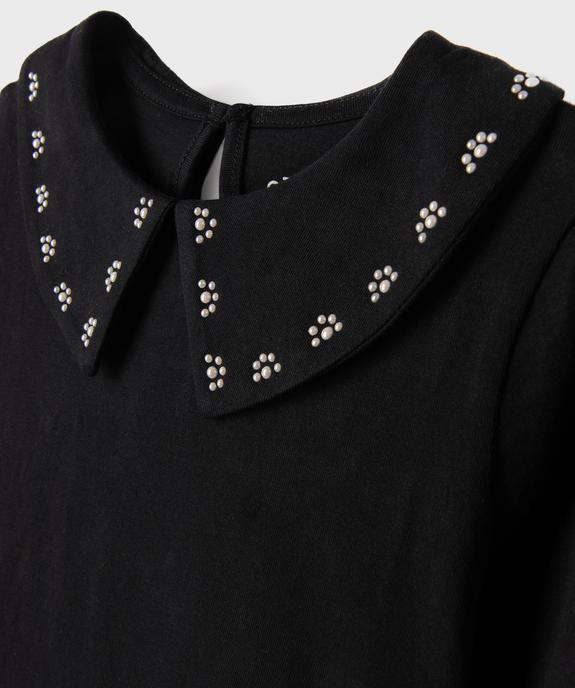 Tee-shirt à manches longues et grand col fantaisie fille vue2 - GEMO (ENFANT) - GEMO