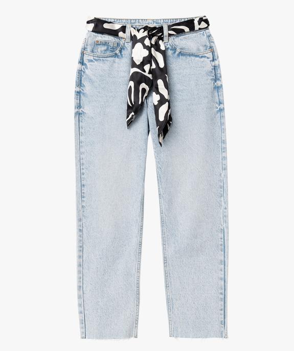 Jean délavé coupe cropped straight taille haute femme vue4 - GEMO(FEMME PAP) - GEMO