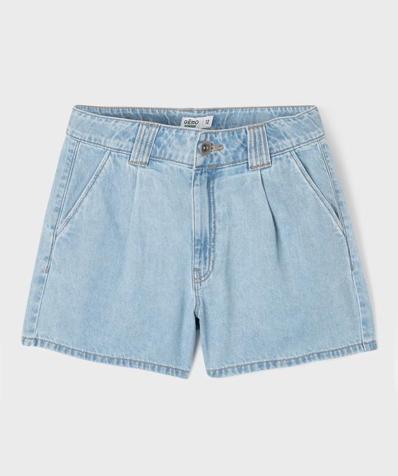 Short en jean fin à coupe ample fille vue3 - GEMO 4G FILLE - GEMO