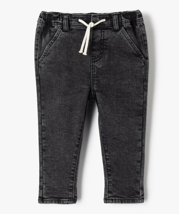 Jean bébé garçon avec taille élastique et ceinture corde vue1 - GEMO(BEBE DEBT) - GEMO
