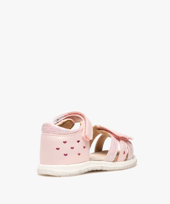 Sandales bébé fille avec brides scintillantes et motifs coeurs - Beppi vue4 - GEMO(BEBE DEBT) - GEMO