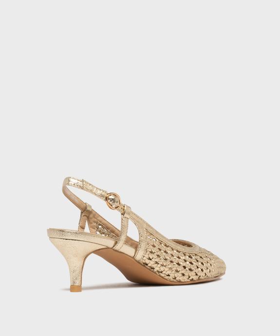 Escarpins slingbacks à tige tressée et ajourée femme vue4 - FOLLOW ME - GEMO