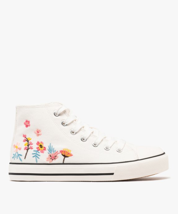 Baskets montantes en toile brodée avec bout recouvert femme vue2 - FOLLOW ME G4G - GEMO