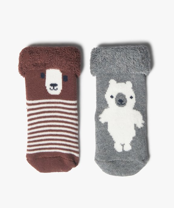 Chaussettes bébé en maille bouclette ours (lot de 2)  vue1 - GEMO 4G BEBE - GEMO