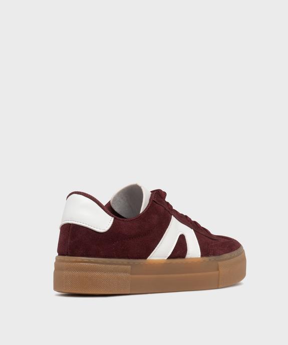 Baskets dessus cuir avec patchs léopard femme - Camps United vue4 - CAMPS - GEMO