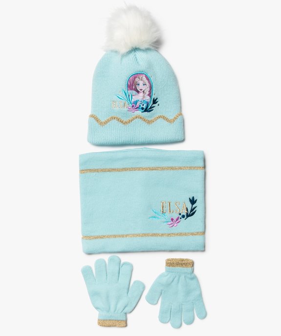 Ensemble fille 3 pièces : bonnet + snood + gants - La Reine des Neiges vue1 - REINE DES NEIGE - GEMO