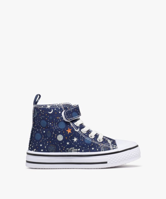 Baskets en toile montantes à lacets élastiques et scratch fille vue1 - BUGGY - GEMO