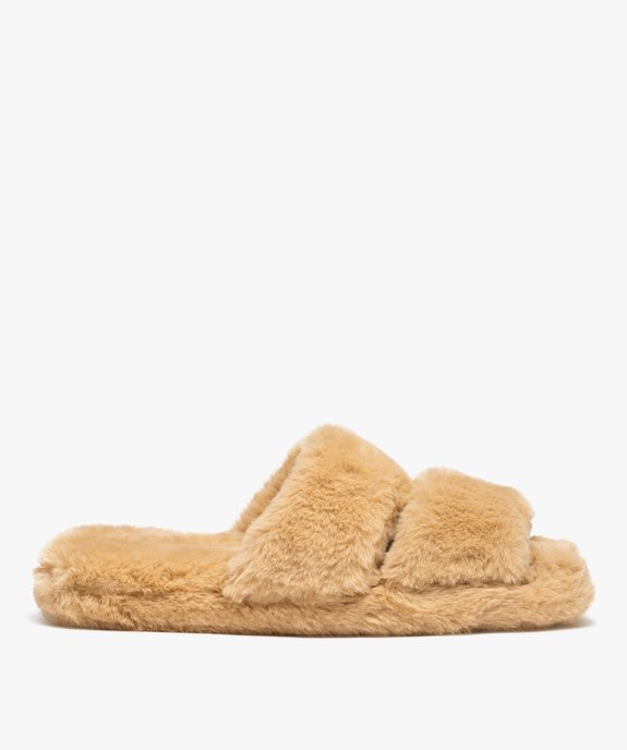 Chaussons femme mules plates en textile peluche vue1 - GEMO(HOMWR FEM) - GEMO