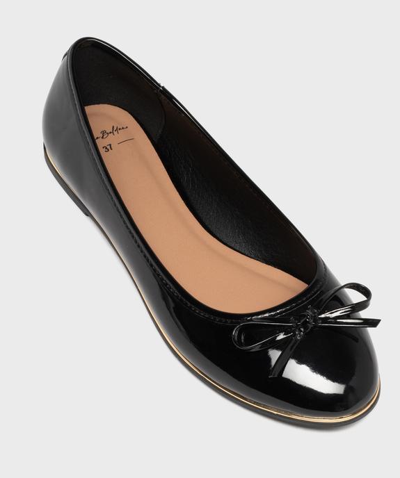 Ballerines femme vernies à liseré doré et noeud fantaisie vue12 - GEMO(URBAIN) - GEMO