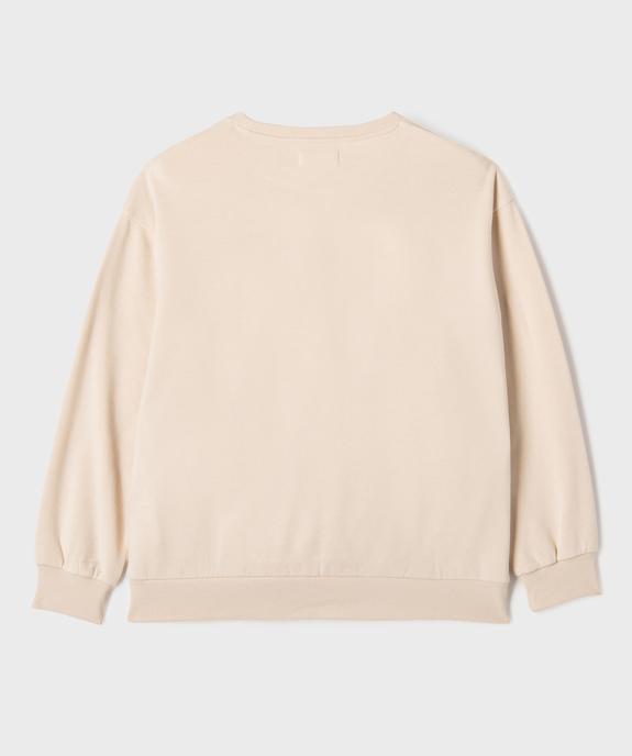 Sweat avec broderies sur le buste fille vue3 - GEMO 4G FILLE - GEMO