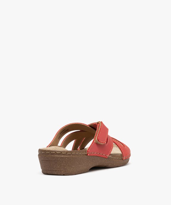 Mules confort à brides croisées scratch et talon compensé femme vue4 - G'FLEX GEMO FOR GOOD - GEMO