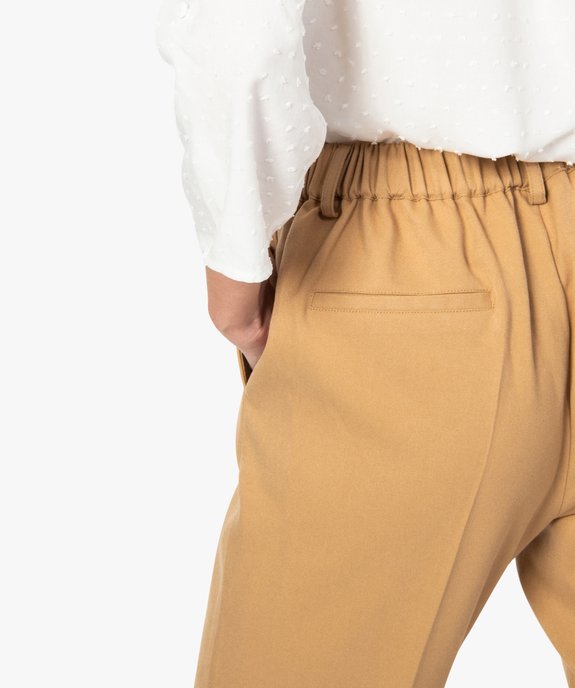 Pantalon femme en toile avec revers cousus vue2 - GEMO(FEMME PAP) - GEMO
