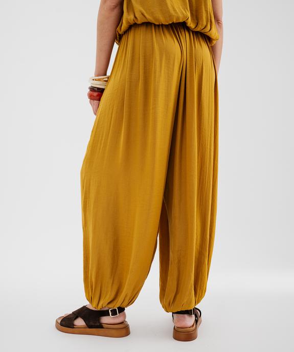 Pantalon large et fluide satiné look sarouel femme vue3 - GEMO(FEMME PAP) - GEMO