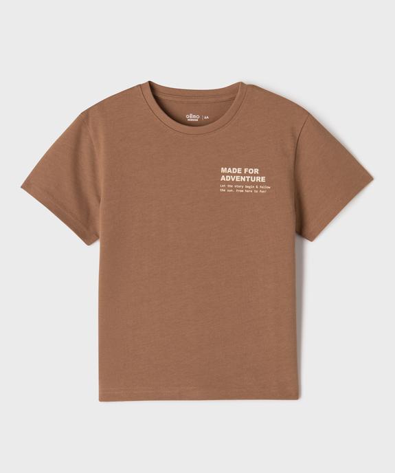 Tee-shirt manches courtes en jersey de coton imprimé garçon vue1 - GEMO 4G GARCON - GEMO