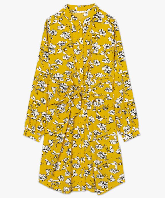 Robe femme à motifs fleuris boutonnée sur l'avant vue4 - GEMO(FEMME PAP) - GEMO