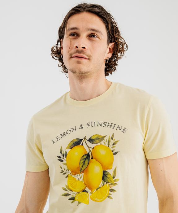 Tee-shirt manches courtes en jersey de coton imprimé homme vue2 - GEMO 4G HOMME - GEMO