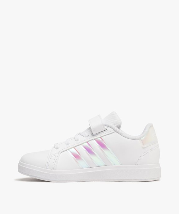 Baskets à scratch fille avec bandes contrastantes - Adidas Grand Court vue3 - ADIDAS - GEMO
