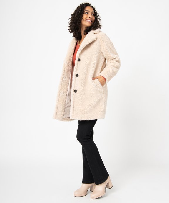 Manteau femme en sherpa fermeture boutons vue6 - GEMO(FEMME PAP) - GEMO