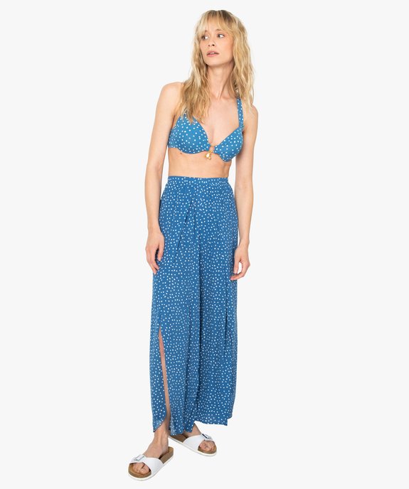Pantalon de plage femme ouvert sur l’avant vue5 - GEMO 4G FEMME - GEMO