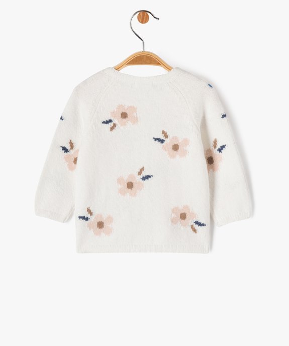 Gilet en maille douce et fleurie bébé fille - LuluCastagnette vue4 - LULUCASTAGNETTE - GEMO