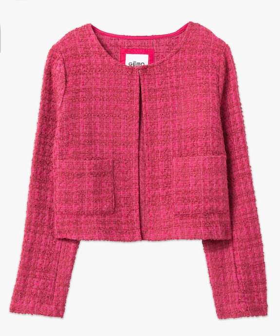 Veste femme aspect tweed coupe courte vue4 - GEMO(FEMME PAP) - GEMO