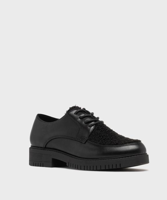 Derbies multimatière à semelle crantée femme vue2 - FOLLOW ME - GEMO
